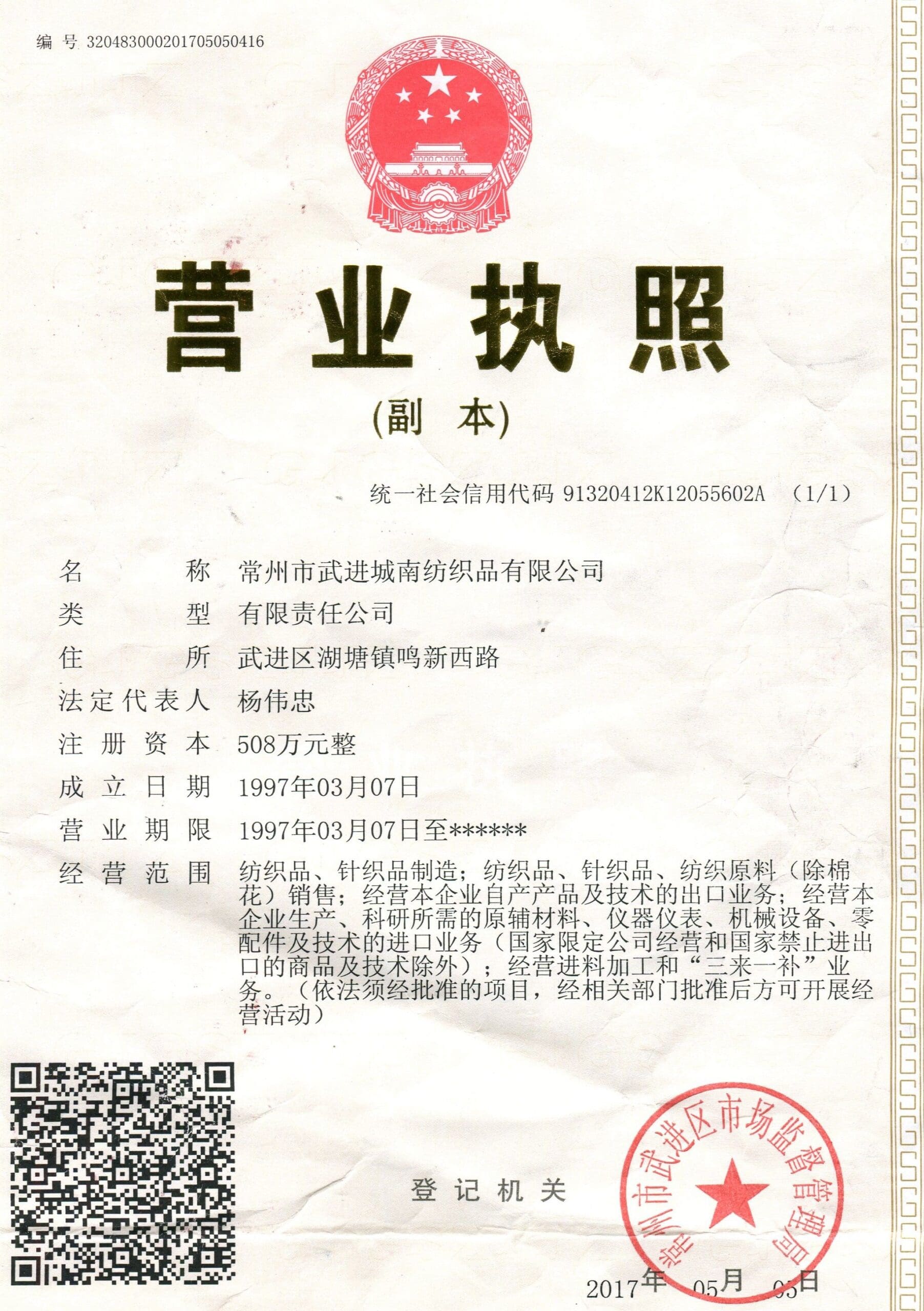 Changzhou Wujin Chengnan Textile Co.